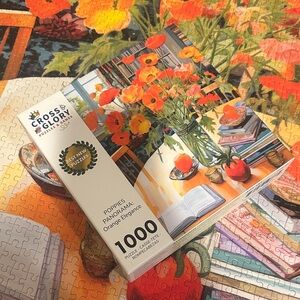 Poppies Panorama Puzzle - Orange Elegance 1000 piece puzzle
